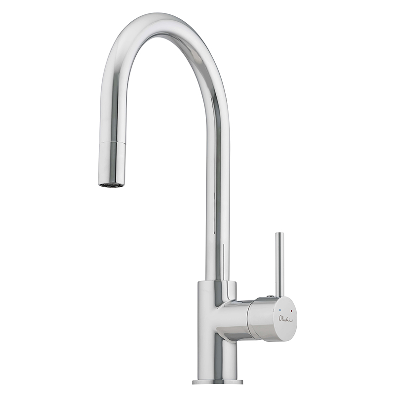 Oliveri Essential Goose Neck Mixer Tap with Pull Out Spout